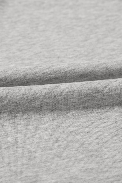 Light Grey Solid Kangaroo Pocket Half Zipper Oversized Hoodie