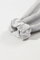 Light Grey Solid Kangaroo Pocket Half Zipper Oversized Hoodie