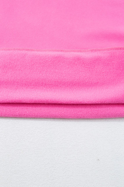 Bonbon Solid Fleece Lined Drop Shoulder High Low Sweatshirt