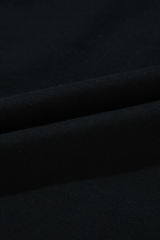 Black Fleece Lined Kangaroo Pocket Drawstring Chunky Hoodie