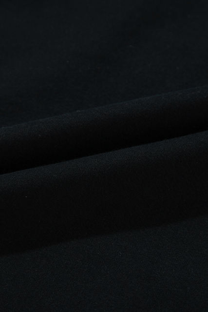 Black Fleece Lined Kangaroo Pocket Drawstring Chunky Hoodie