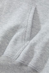 Light Grey Fleece Lined Kangaroo Pocket Drawstring Chunky Hoodie