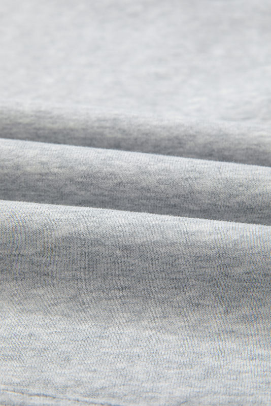 Light Grey Fleece Lined Kangaroo Pocket Drawstring Chunky Hoodie