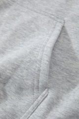 Light Grey Fleece Lined Kangaroo Pocket Drawstring Chunky Hoodie