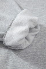 Light Grey Fleece Lined Kangaroo Pocket Drawstring Chunky Hoodie