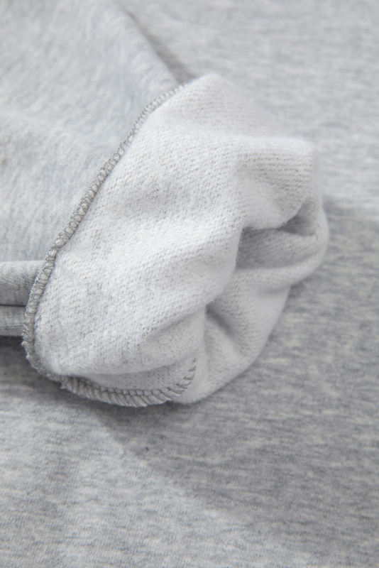 Light Grey Fleece Lined Kangaroo Pocket Drawstring Chunky Hoodie