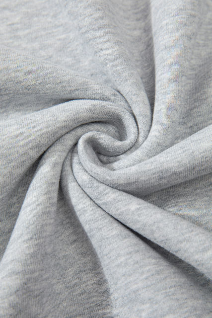 Light Grey Fleece Lined Kangaroo Pocket Drawstring Chunky Hoodie