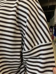 Red Striped Crew Neck Drop Shoulder Sweater