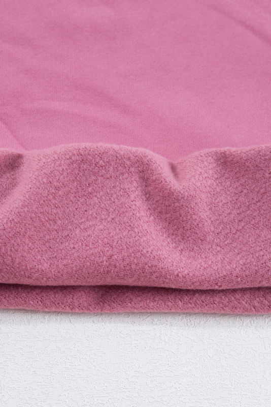 Meadow Mauve Solid Fleece Lined Drop Shoulder Terry Sweatshirt