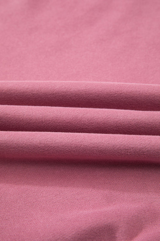 Meadow Mauve Solid Fleece Lined Drop Shoulder Terry Sweatshirt
