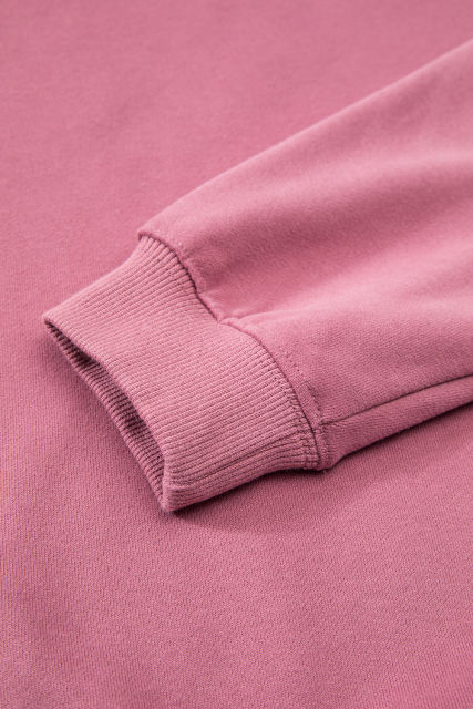 Meadow Mauve Solid Fleece Lined Drop Shoulder Terry Sweatshirt
