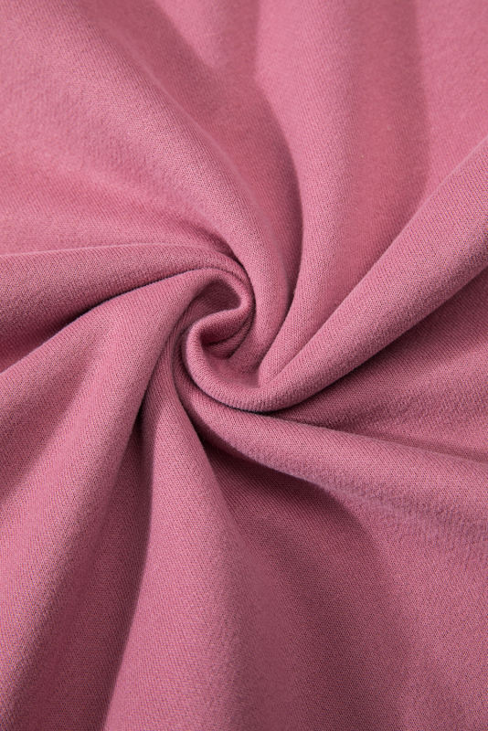 Meadow Mauve Solid Fleece Lined Drop Shoulder Terry Sweatshirt