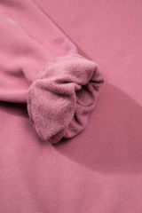 Meadow Mauve Solid Fleece Lined Drop Shoulder Terry Sweatshirt