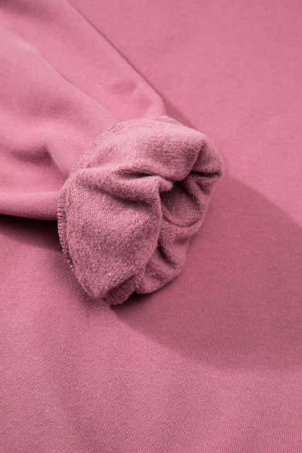 Meadow Mauve Solid Fleece Lined Drop Shoulder Terry Sweatshirt