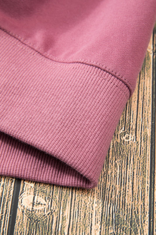 Meadow Mauve Solid Fleece Lined Drop Shoulder Terry Sweatshirt