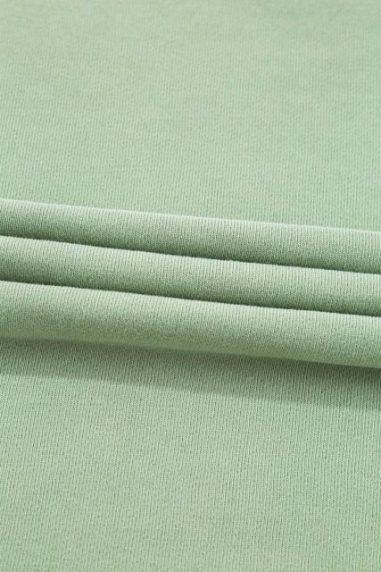 Smoke Green Plain Drop Shoulder Crewneck Pullover Sweatshirt