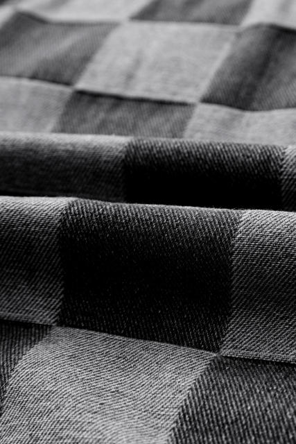 Black Checkered Patchwork Button up Denim Jacket