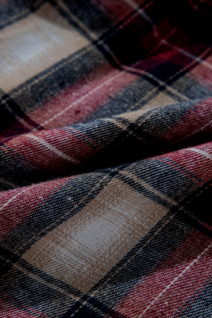 Red Plaid Print Chest Pocket Buttoned Hooded Shacket