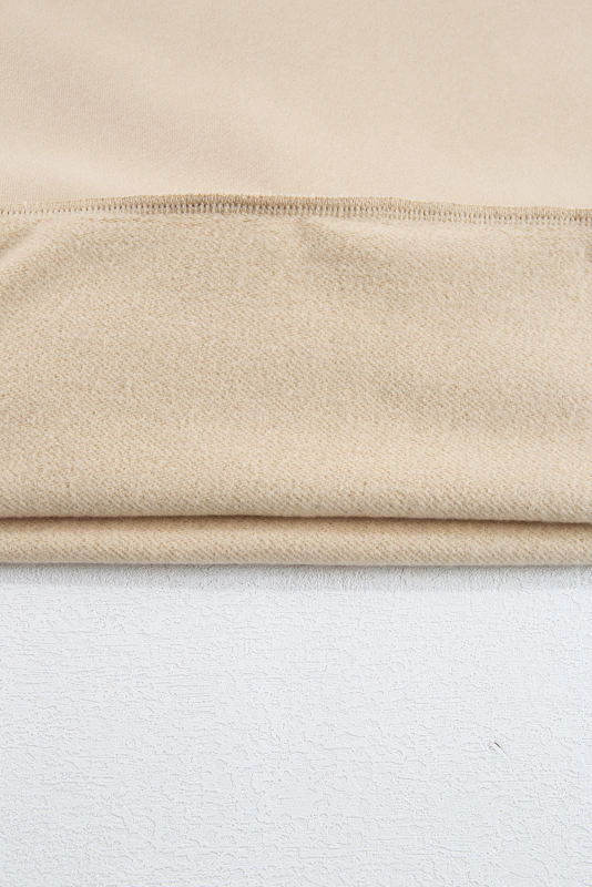 Apricot Solid Fleece Lined Drop Shoulder High Low Sweatshirt