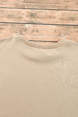 Apricot Solid Fleece Lined Drop Shoulder High Low Sweatshirt