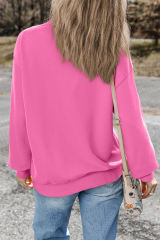 Bonbon Plain Drop Shoulder Crewneck Pullover Sweatshirt