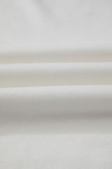 White Fleece Lined Kangaroo Pocket Drawstring Chunky Hoodie