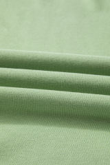 Smoke Green Solid O Neck High Low Hem Pullover Sweatshirt