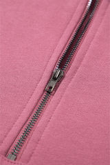 Valerian Solid Kangaroo Pocket Half Zipper Oversized Hoodie