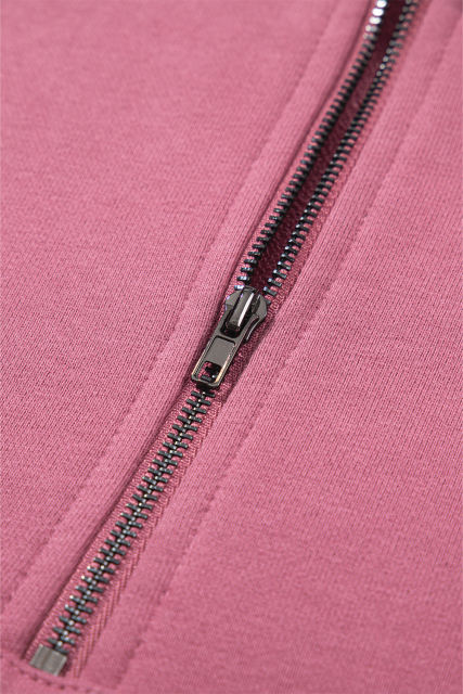Valerian Solid Kangaroo Pocket Half Zipper Oversized Hoodie