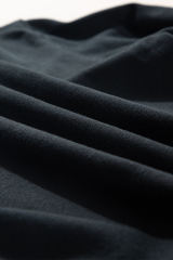 Black Plain Drop Shoulder Crewneck Pullover Sweatshirt