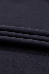 Black Plain Drop Shoulder Crewneck Pullover Sweatshirt