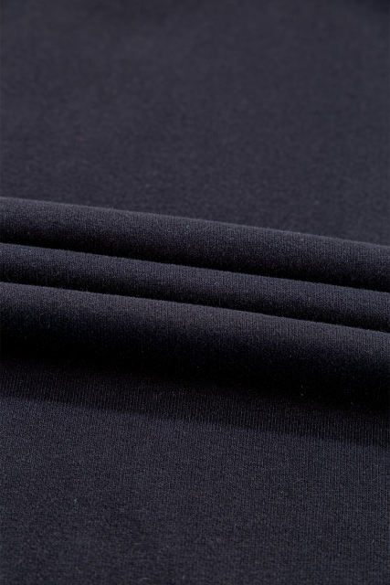 Black Plain Drop Shoulder Crewneck Pullover Sweatshirt