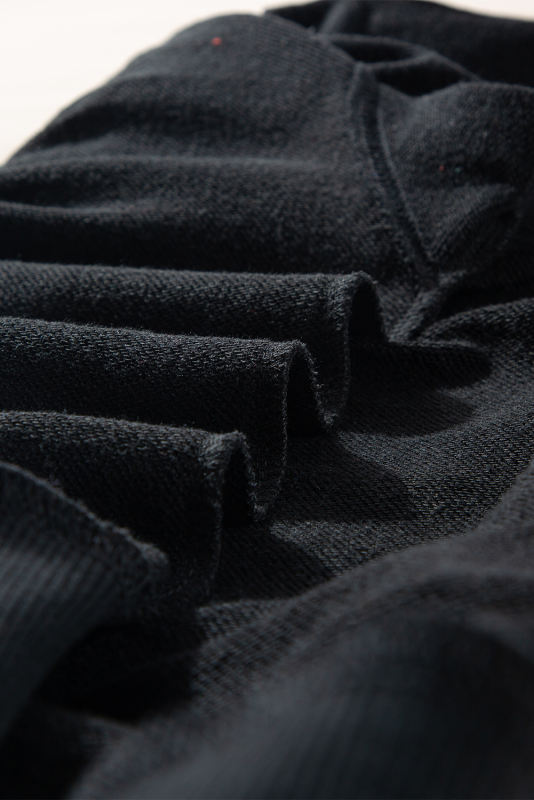 Black Plain Drop Shoulder Crewneck Pullover Sweatshirt