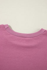Valerian Solid O Neck High Low Hem Pullover Sweatshirt