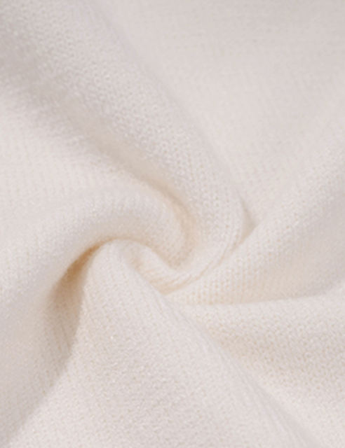 White Contrast Striped Detail High Neck Sweater Dress