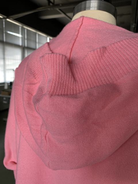 Hot Pink Solid Color Buttoned Hooded Cardigan