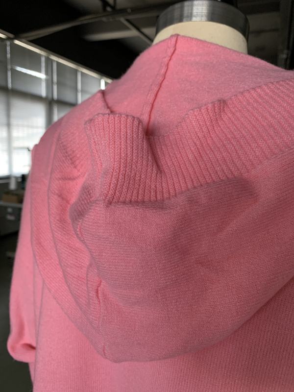 Hot Pink Solid Color Buttoned Hooded Cardigan