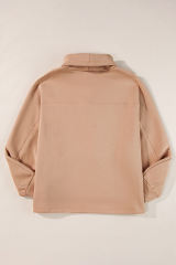 Light French Beige Drawstring Turtleneck Dolman Sleeve Sweatshirt