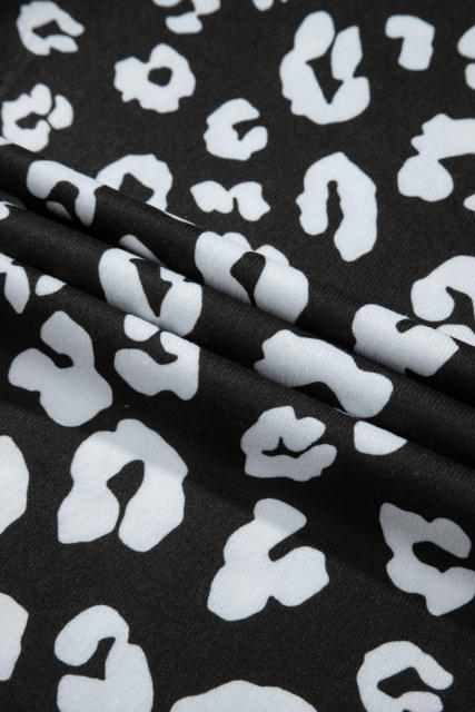 Leopard Wide Leg Pockets Plus Size Pants