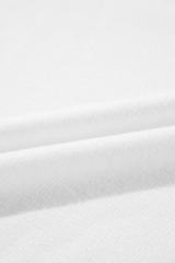 White Flower Detail Knitted Notched Neck Sweater