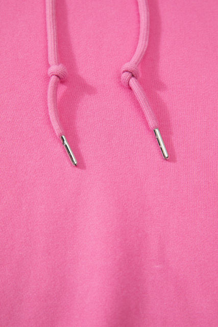 Bonbon Fleece Lined Kangaroo Pocket Drawstring Chunky Hoodie