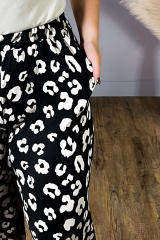 Leopard Wide Leg Pockets Plus Size Pants
