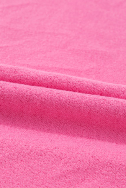 Bonbon Fleece Lined Kangaroo Pocket Drawstring Chunky Hoodie