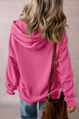 Bonbon Fleece Lined Kangaroo Pocket Drawstring Chunky Hoodie