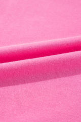 Sachet Pink High Low Patchwork Long Sleeve Top and Shorts Set