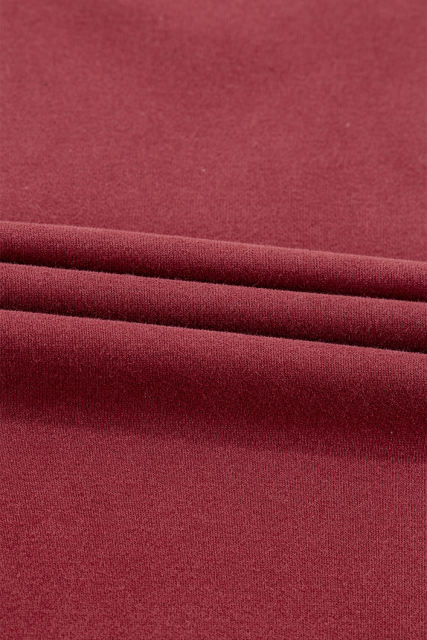 Burgundy Plain Drop Shoulder Crewneck Pullover Sweatshirt