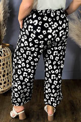 Leopard Wide Leg Pockets Plus Size Pants
