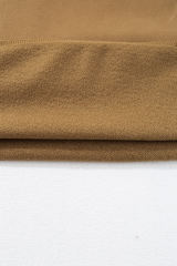 Camel Solid Fleece Lined Drop Shoulder High Low Sweatshirt