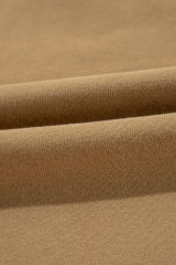 Camel Solid Fleece Lined Drop Shoulder High Low Sweatshirt