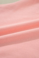 Peach Blossom Colorblock Patchwork Long Sleeve Shorts Outfit